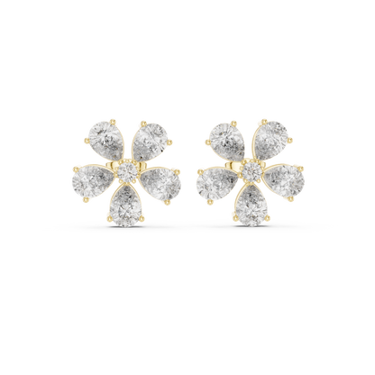 Virelle Five Petal Diamond Bloom Studs