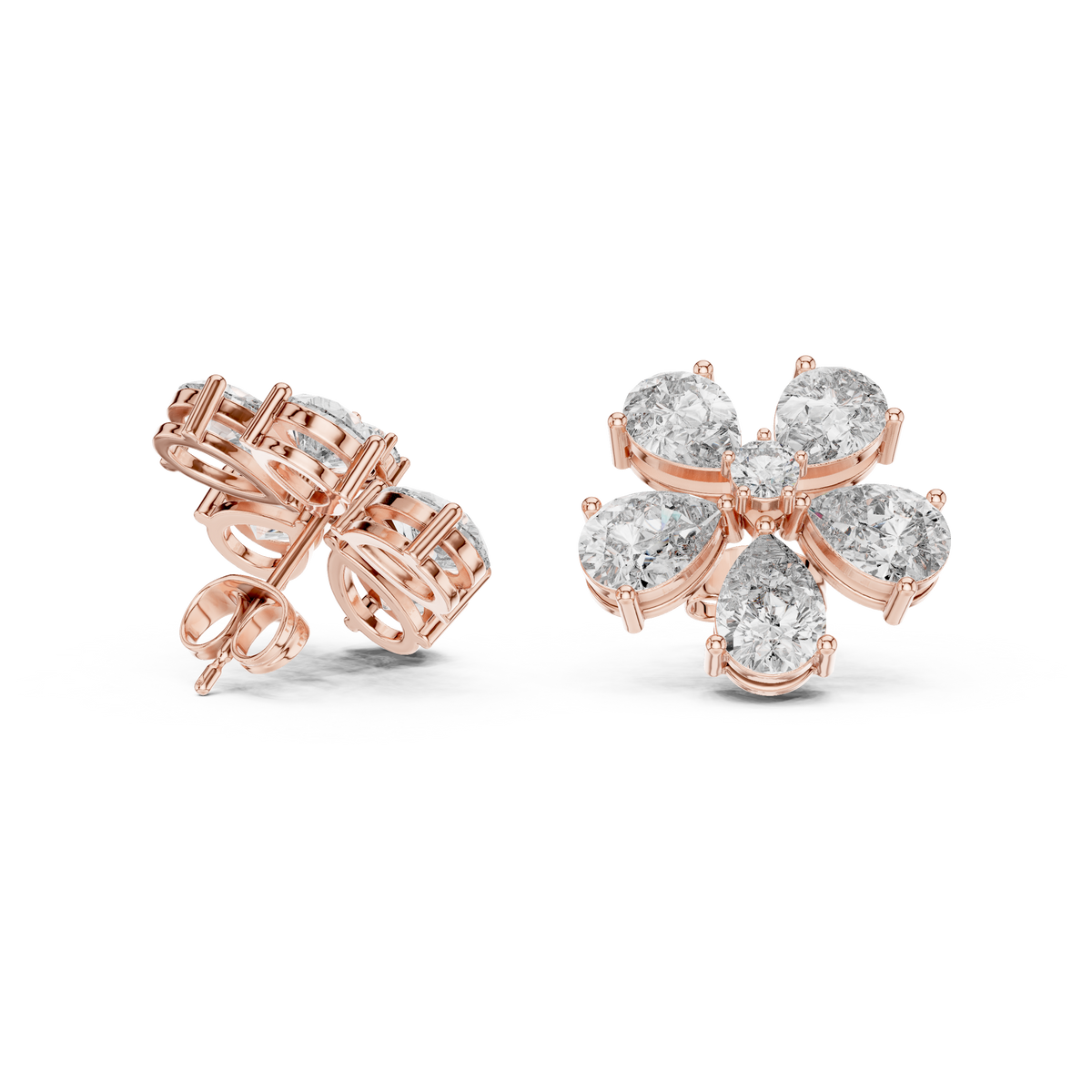 Virelle Five Petal Diamond Bloom Studs