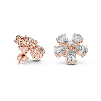 Virelle Five Petal Diamond Bloom Studs