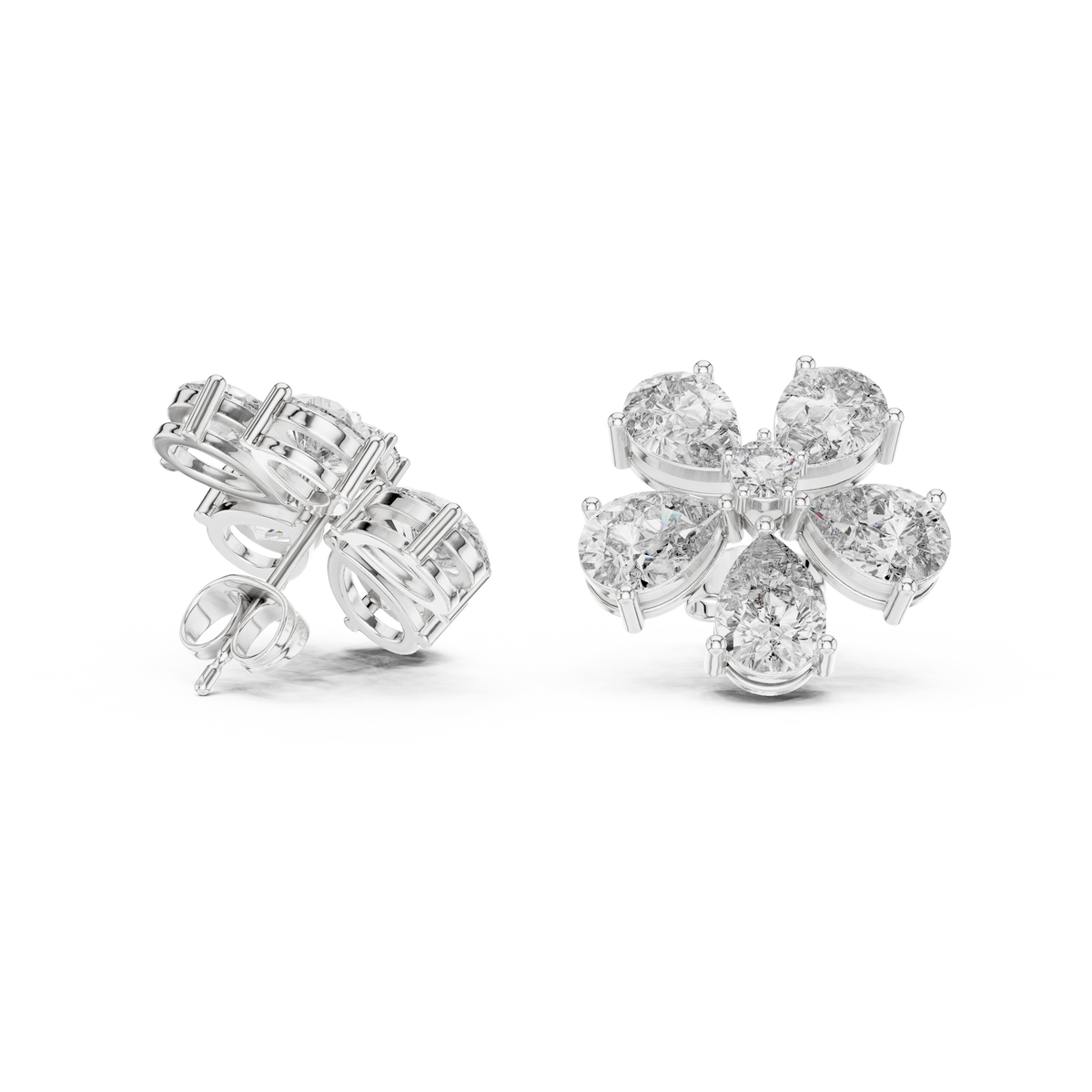 Virelle Five Petal Diamond Bloom Studs