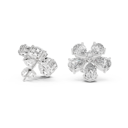 Virelle Five Petal Diamond Bloom Studs