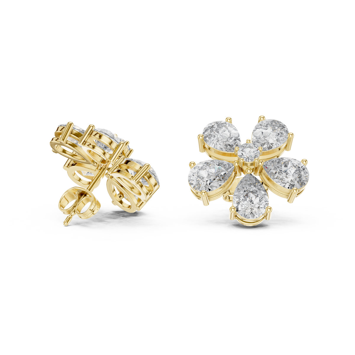 Virelle Five Petal Diamond Bloom Studs