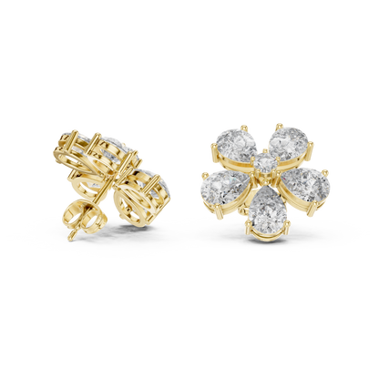 Virelle Five Petal Diamond Bloom Studs