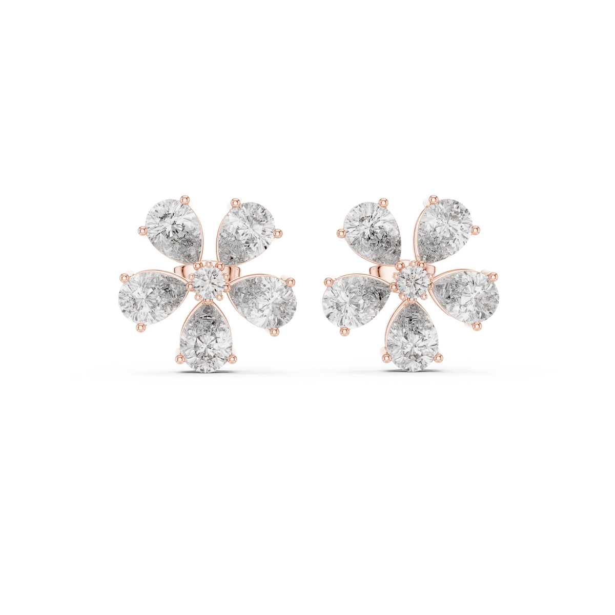 Virelle Five Petal Diamond Bloom Studs