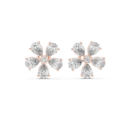 Virelle Five Petal Diamond Bloom Studs