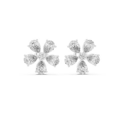 Virelle Five Petal Diamond Bloom Studs