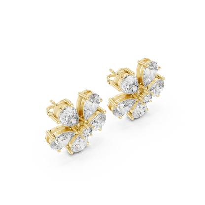 Virelle Five Petal Diamond Bloom Studs