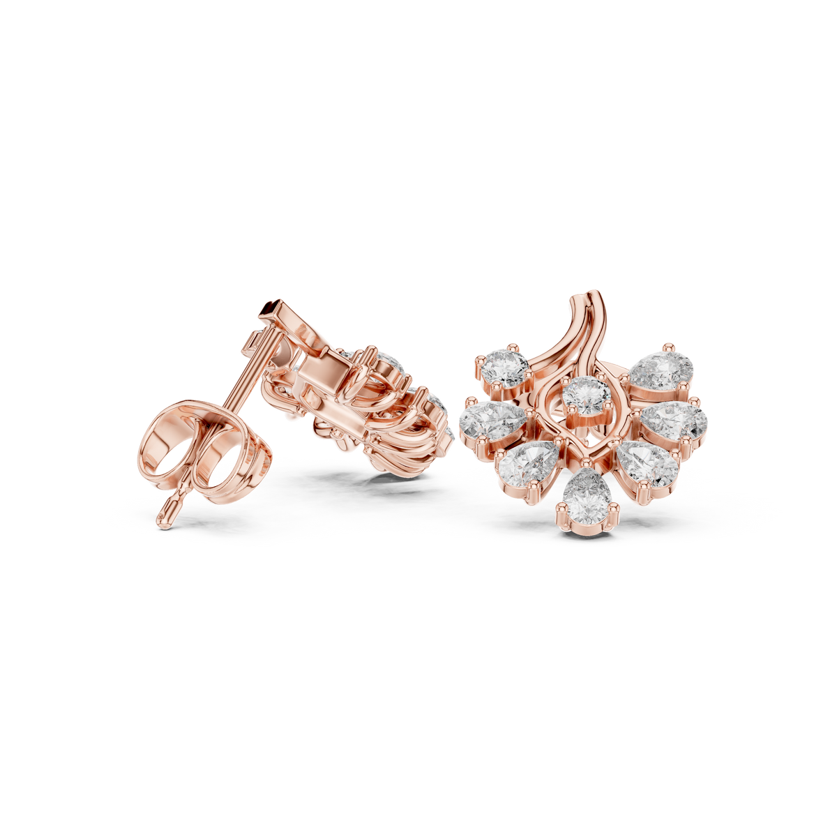 Calysera Floral Diamond Petal Studs