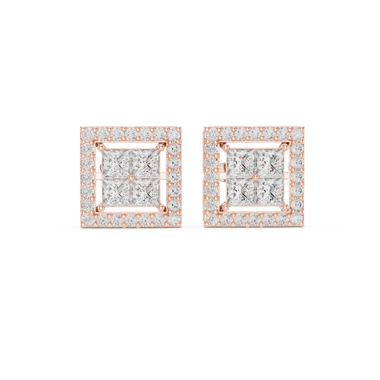 Zelviora Princess Diamond Frame Studs