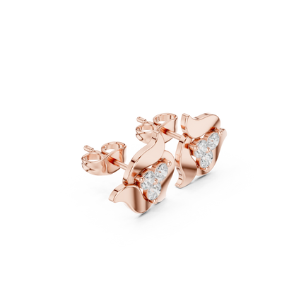 Elviera Sculpted Floral Diamond Studs