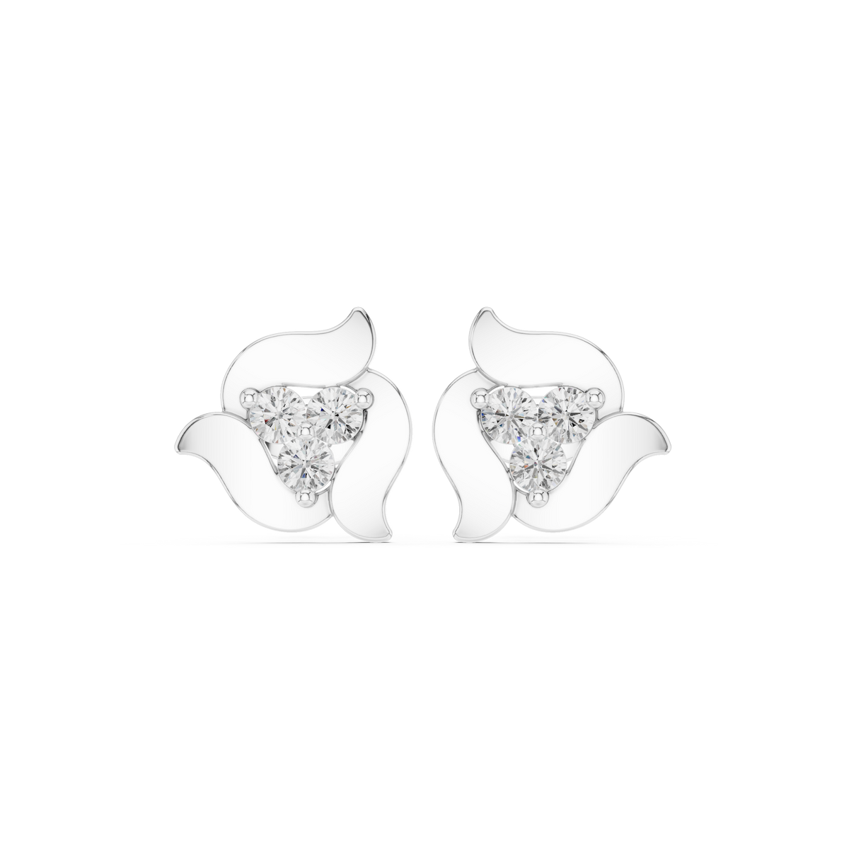 Elviera Sculpted Floral Diamond Studs