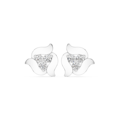Elviera Sculpted Floral Diamond Studs