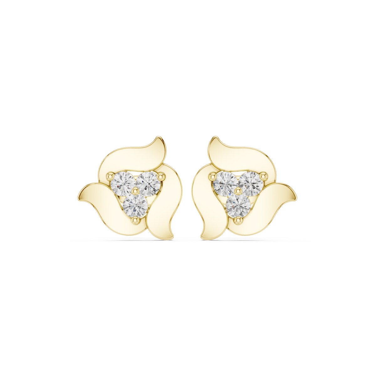 Elviera Sculpted Floral Diamond Studs