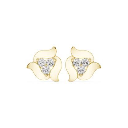 Elviera Sculpted Floral Diamond Studs