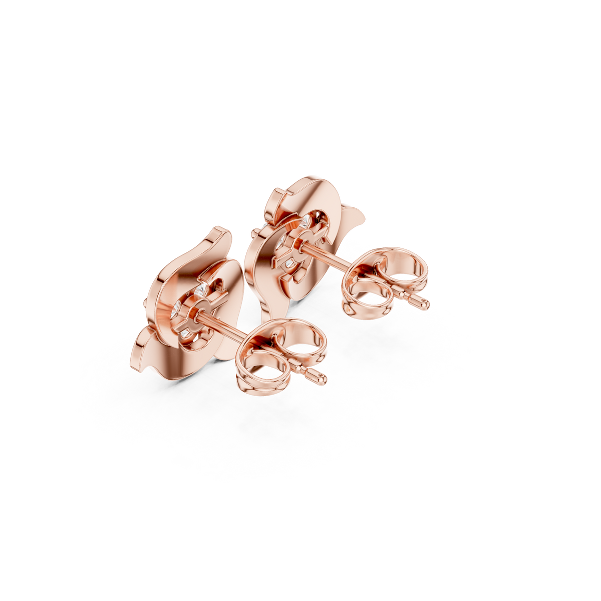 Elviera Sculpted Floral Diamond Studs