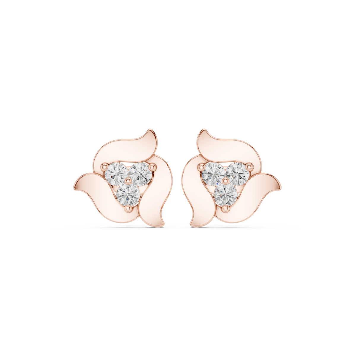 Elviera Sculpted Floral Diamond Studs