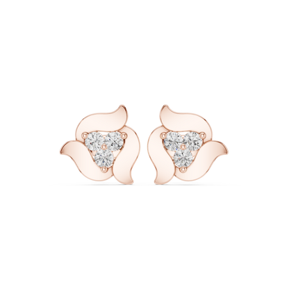 Elviera Sculpted Floral Diamond Studs