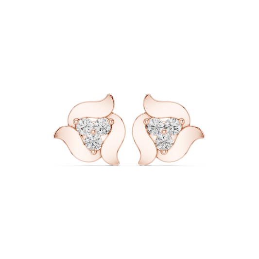 Elviera Sculpted Floral Diamond Studs