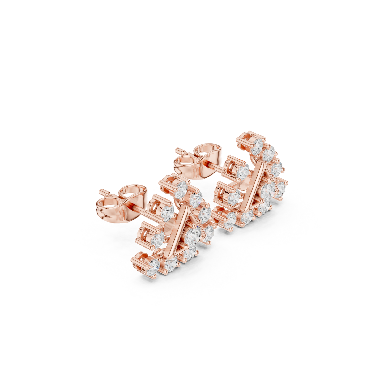 Calvera Triangular Diamond Bloom Studs