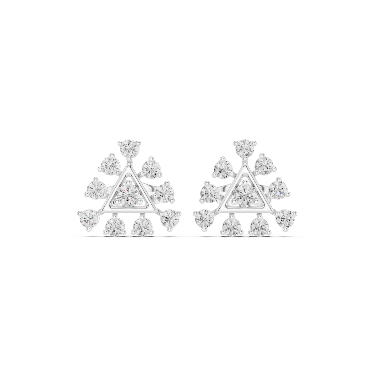 Calvera Triangular Diamond Bloom Studs