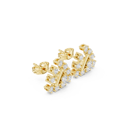 Calvera Triangular Diamond Bloom Studs
