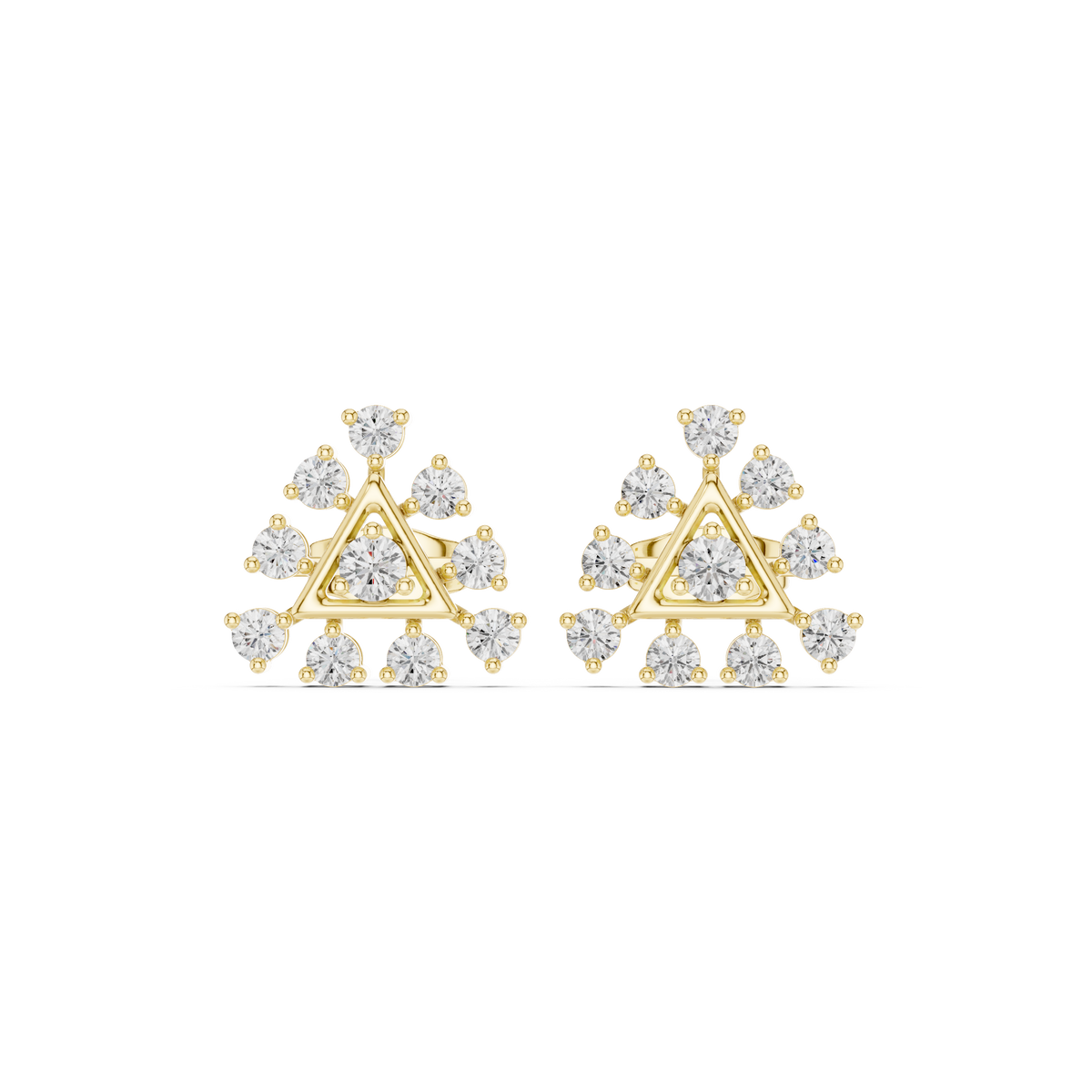 Calvera Triangular Diamond Bloom Studs