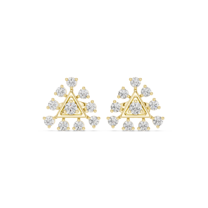 Calvera Triangular Diamond Bloom Studs