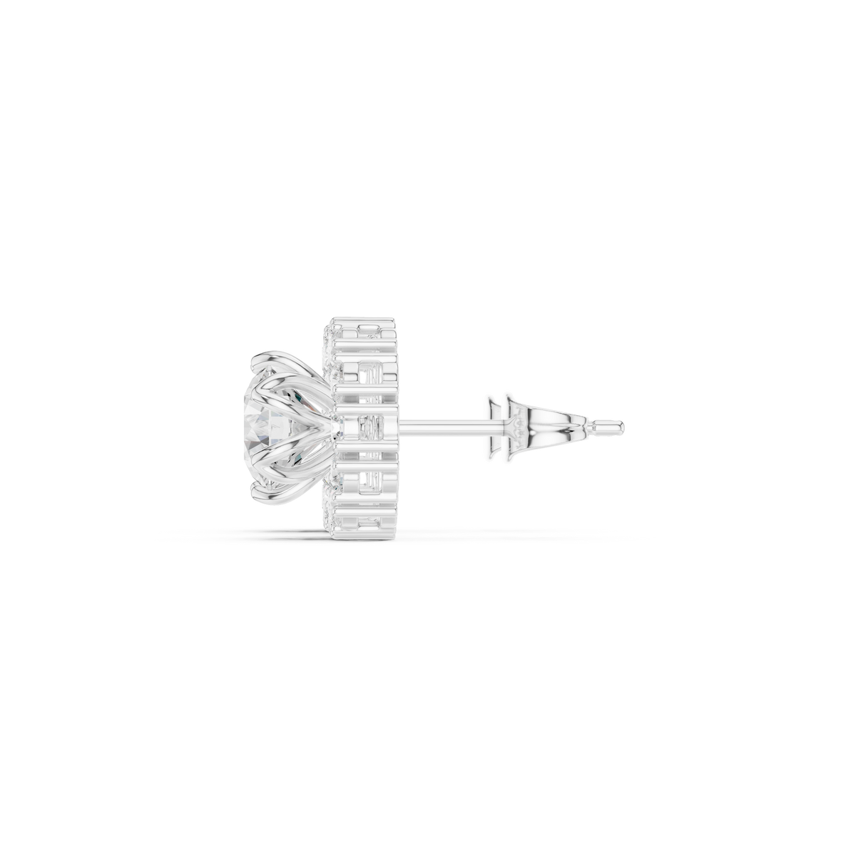 Calisse Round Diamond Petal Halo Studs