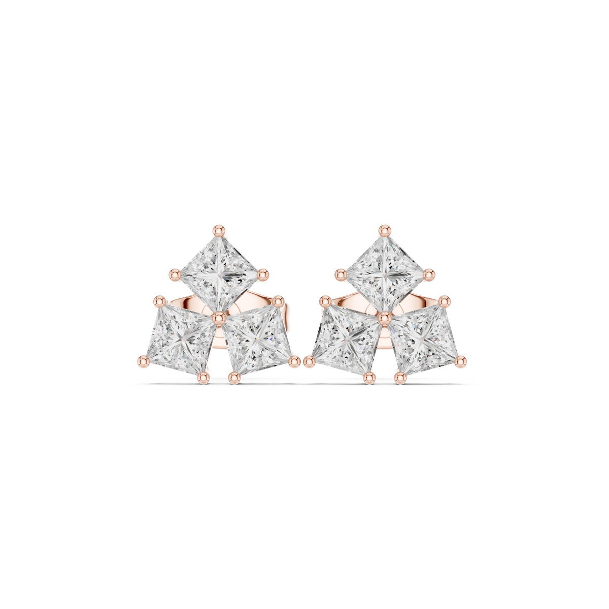 Virelle Princess Diamond Trio Studs
