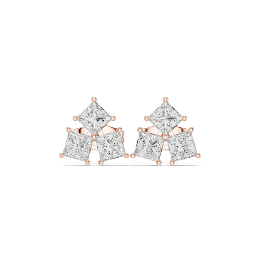 Virelle Princess Diamond Trio Studs