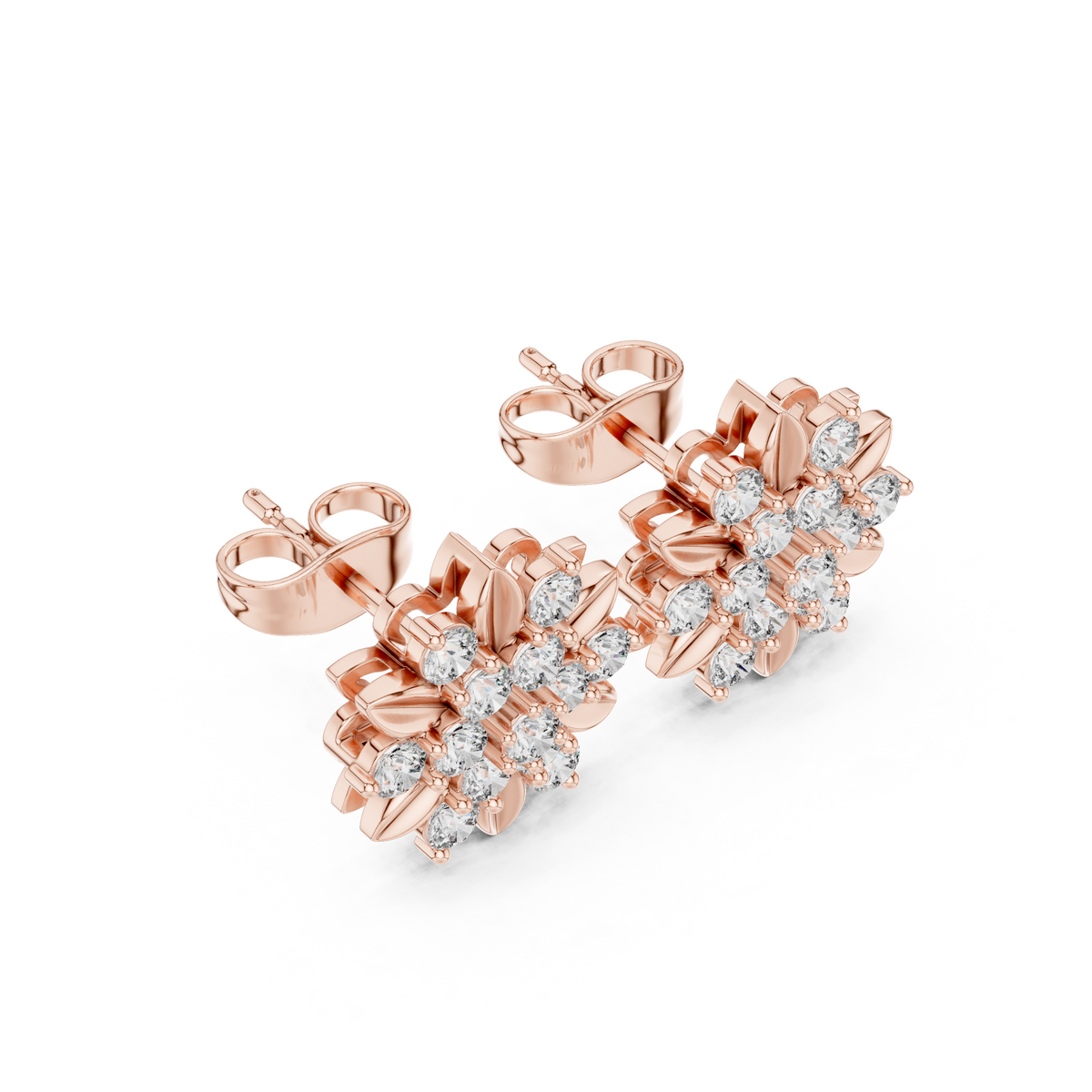Elvanya Floral Diamond Blossom Studs