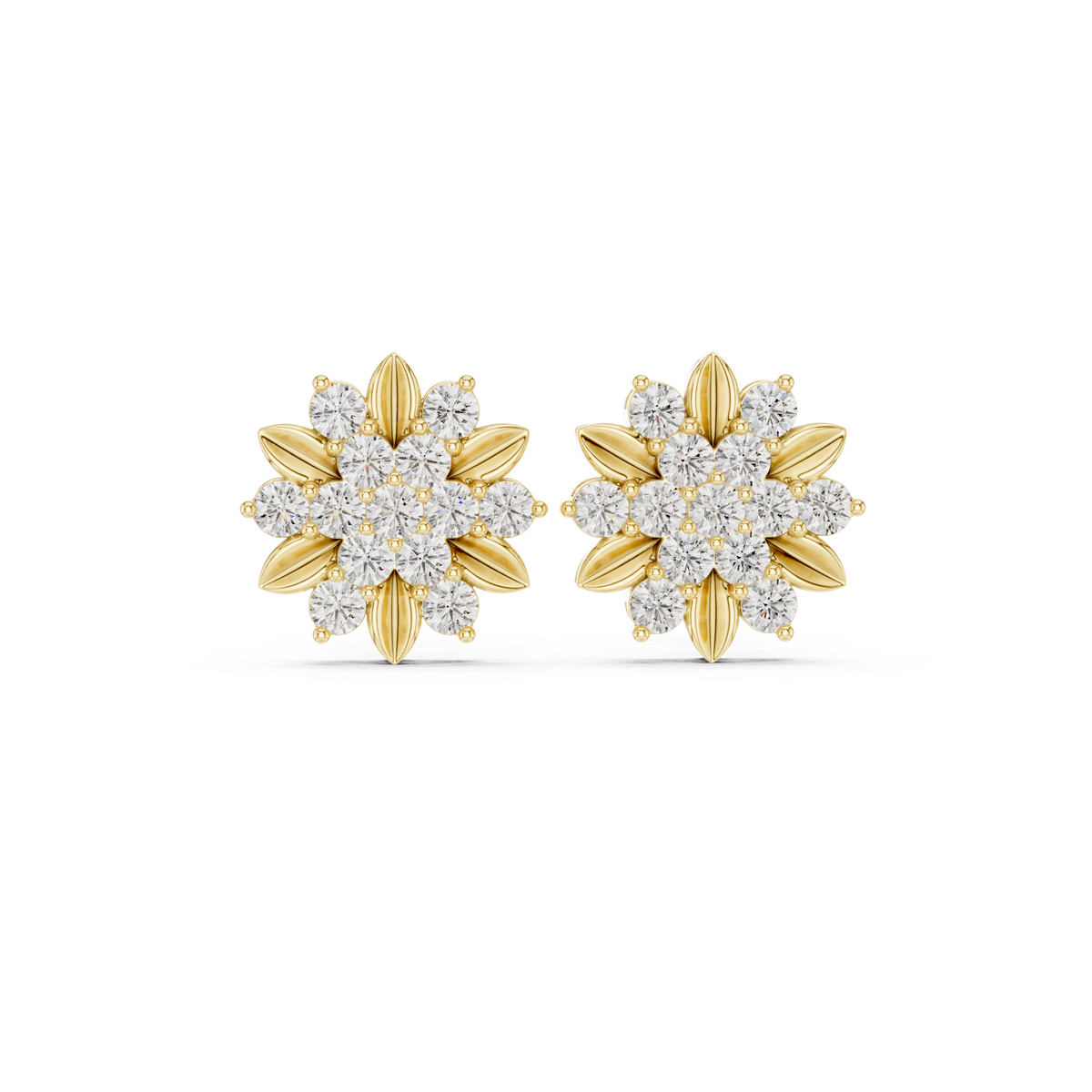 Elvanya Floral Diamond Blossom Studs