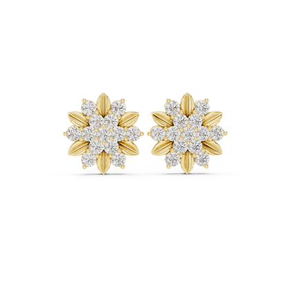 Elvanya Floral Diamond Blossom Studs