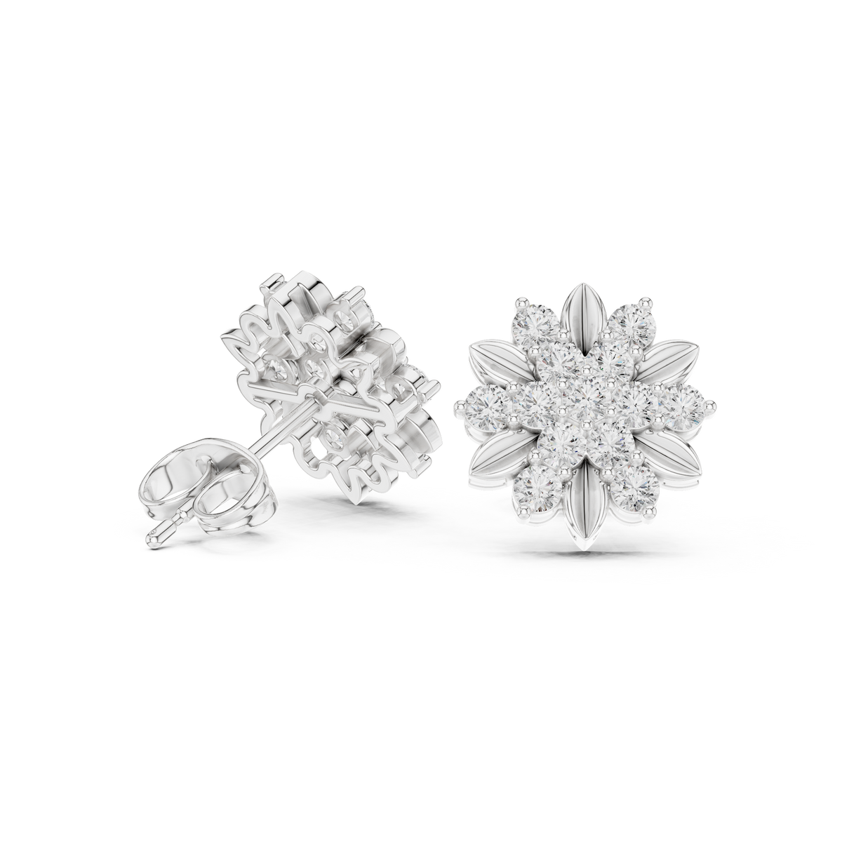 Elvanya Floral Diamond Blossom Studs