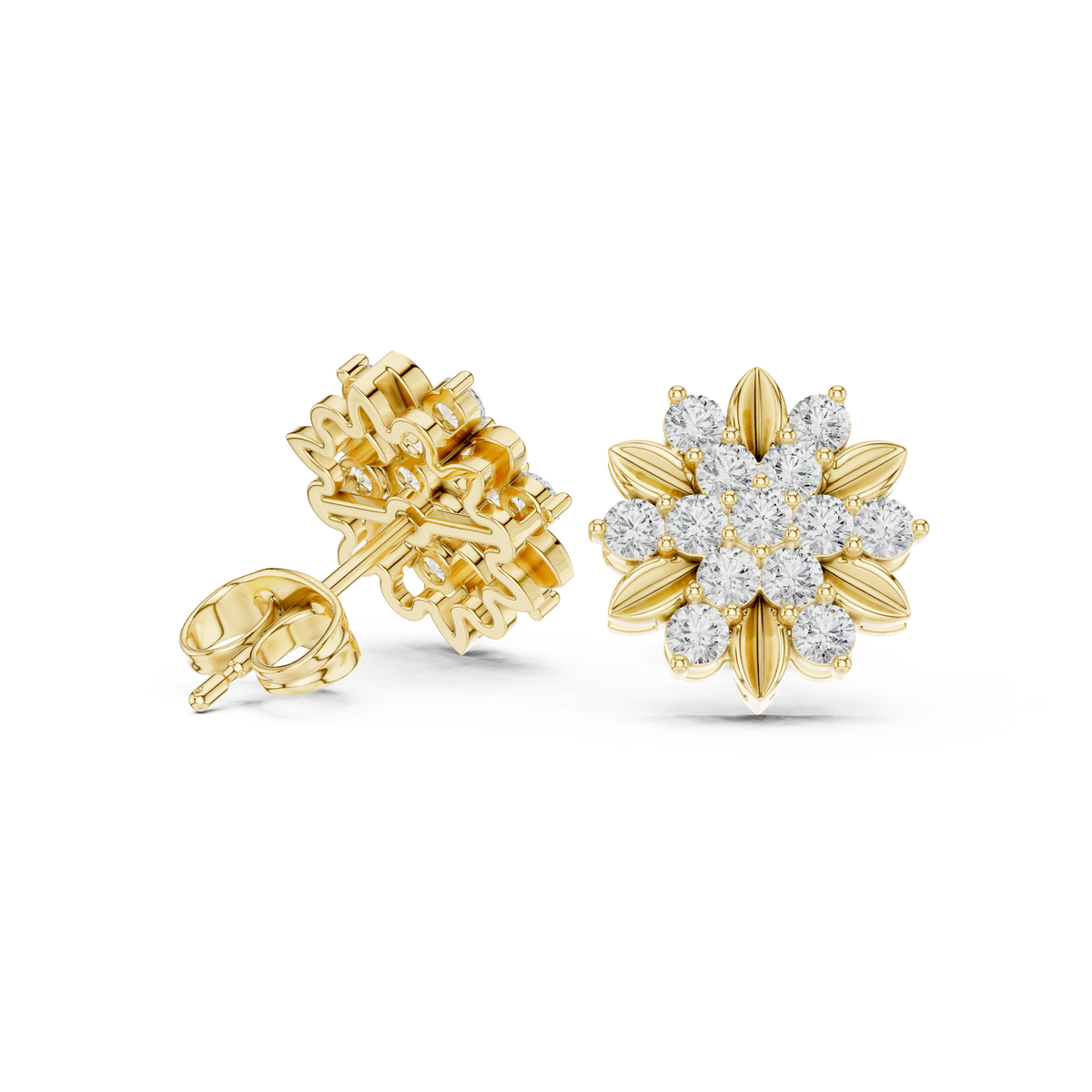 Elvanya Floral Diamond Blossom Studs