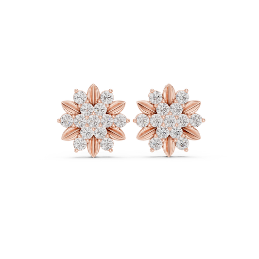 Elvanya Floral Diamond Blossom Studs