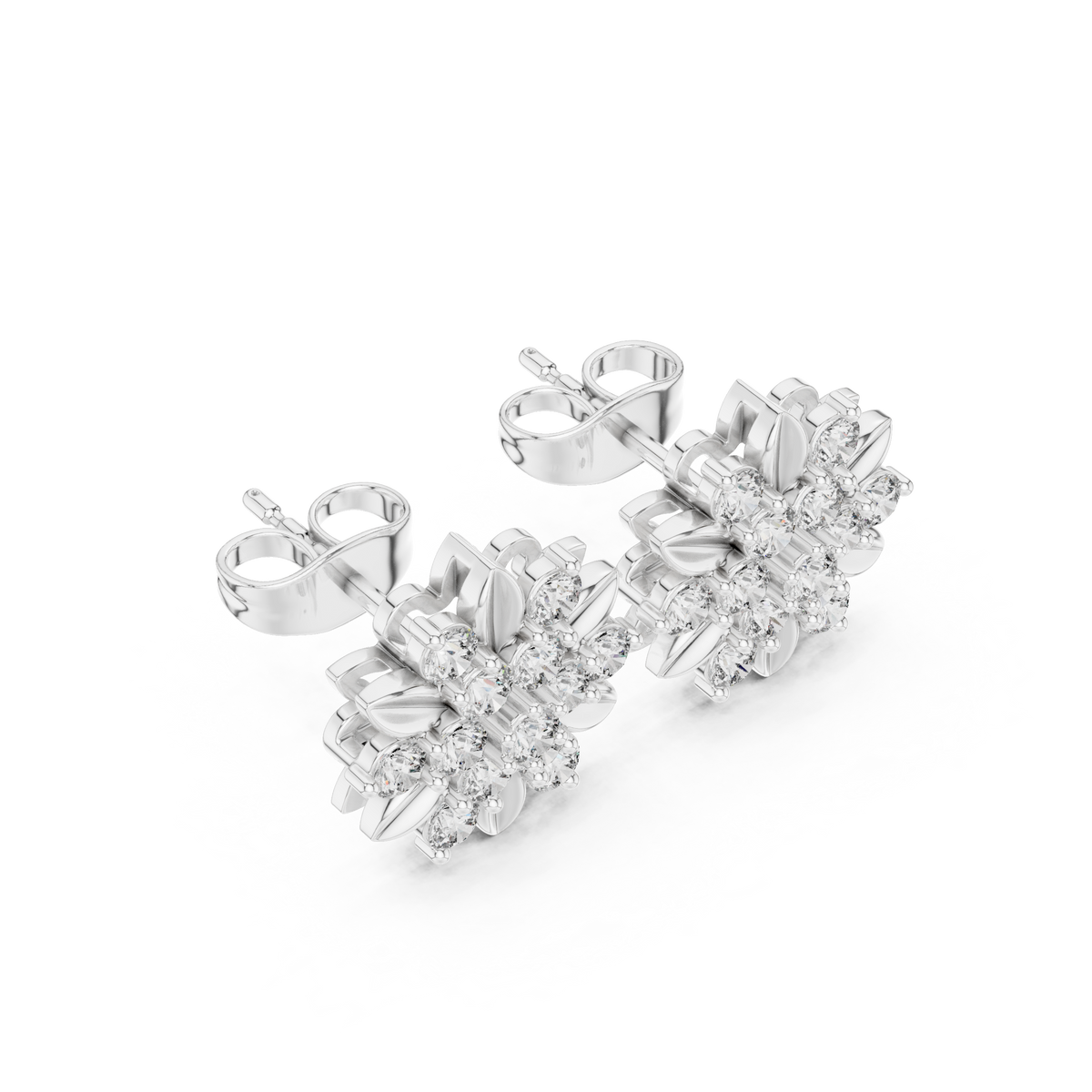 Elvanya Floral Diamond Blossom Studs