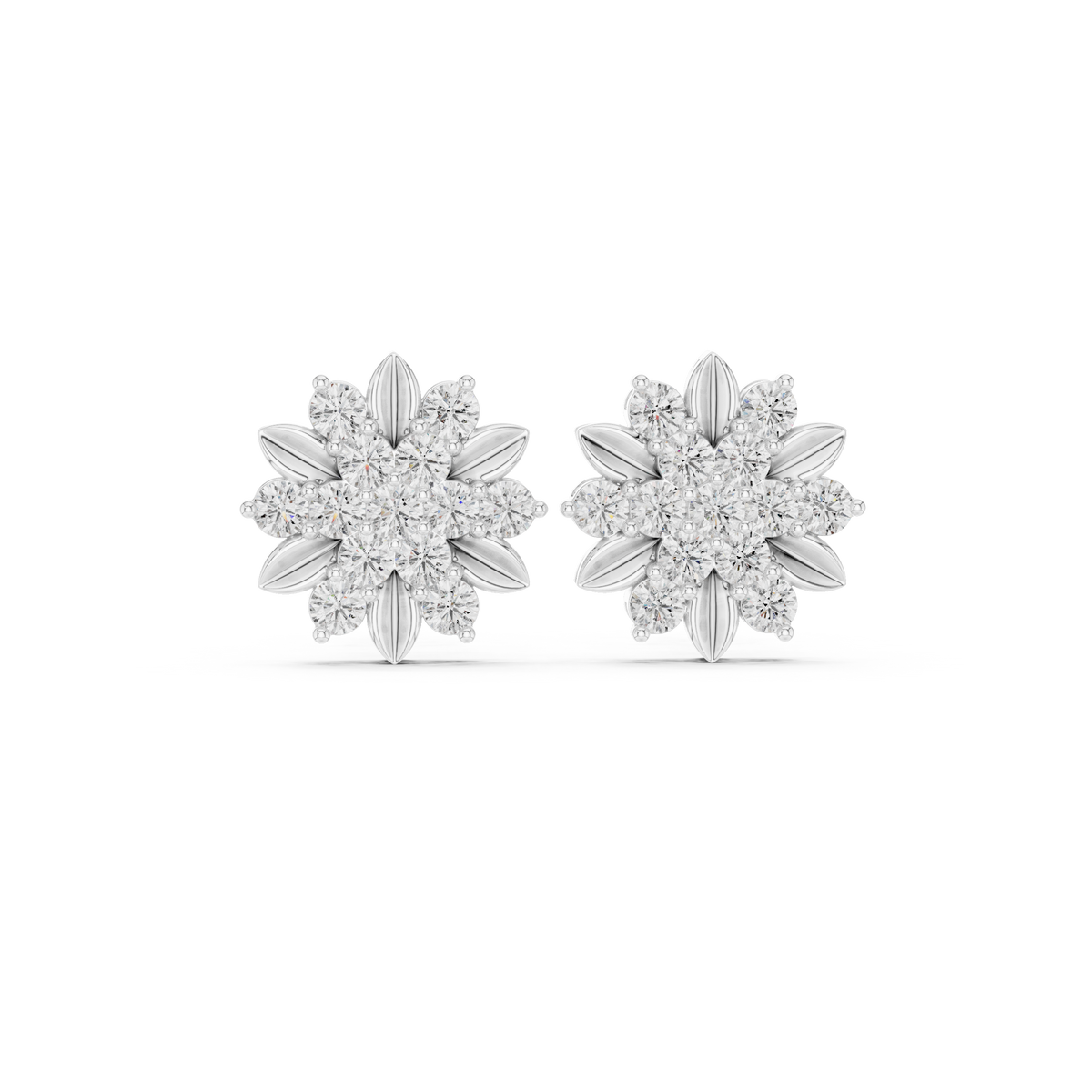Elvanya Floral Diamond Blossom Studs