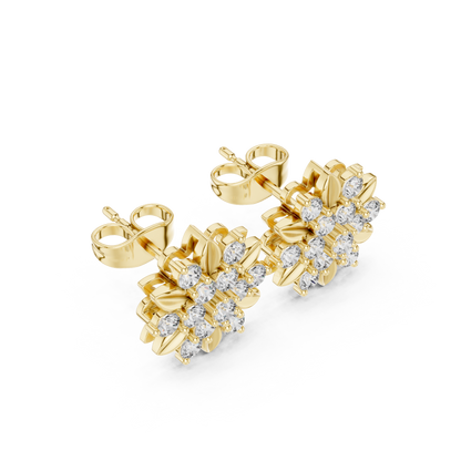 Elvanya Floral Diamond Blossom Studs