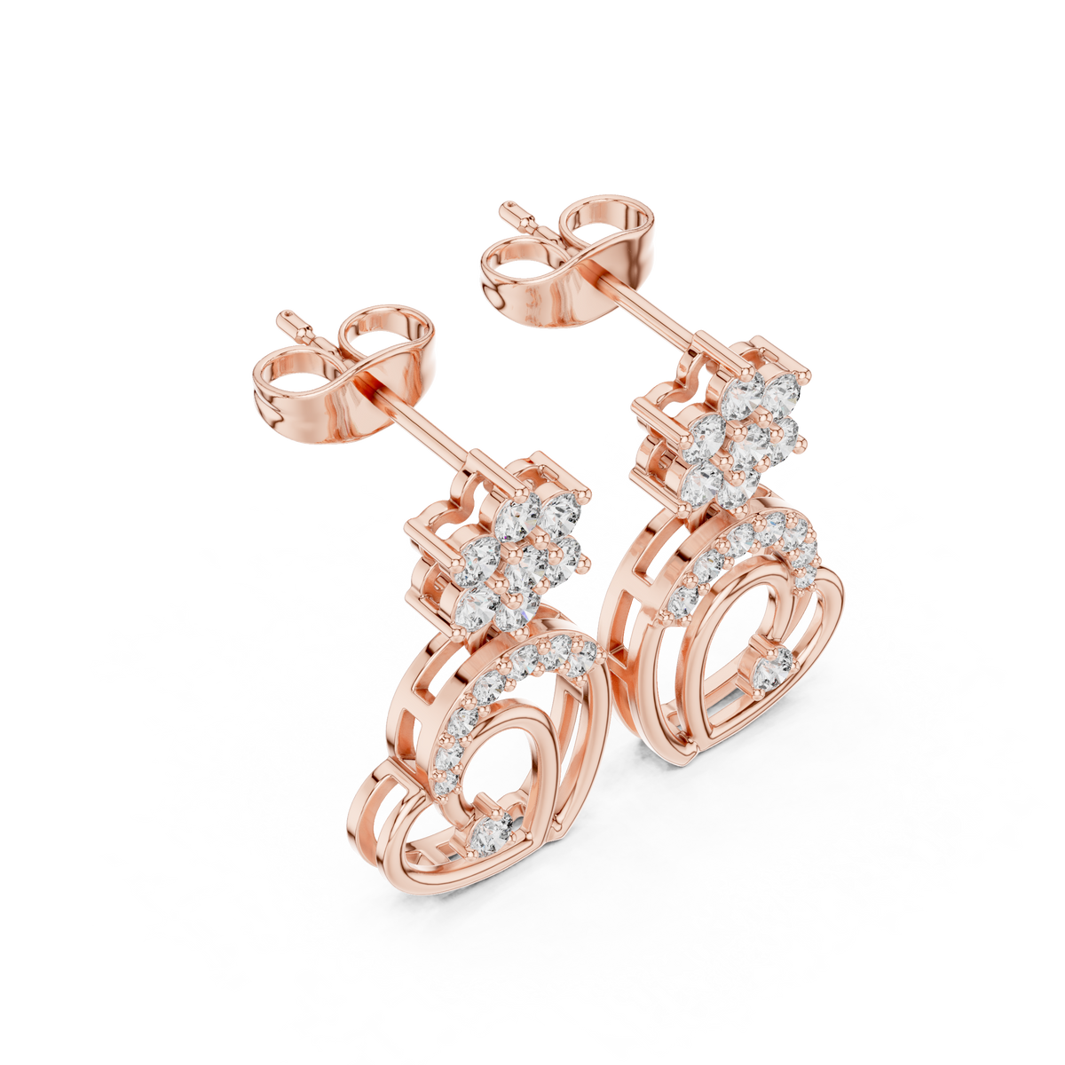 Elvarielle Diamond Heart Bloom Drops