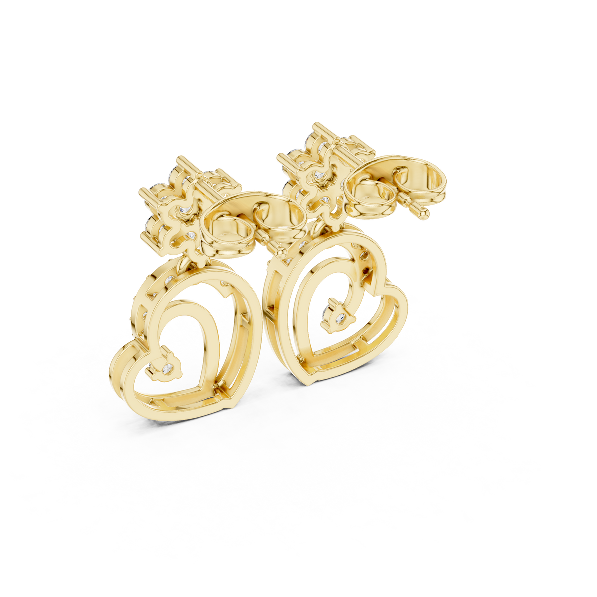 Elvarielle Diamond Heart Bloom Drops