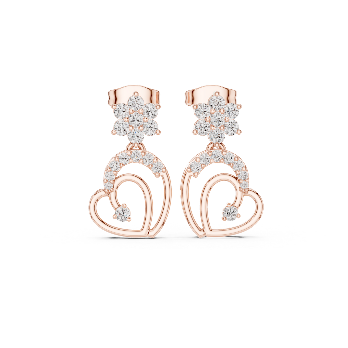 Elvarielle Diamond Heart Bloom Drops