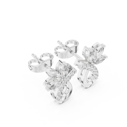 Elvaria Floral Teardrop Diamond Stud