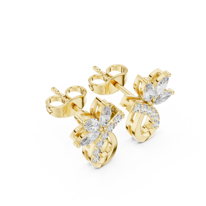 Elvaria Floral Teardrop Diamond Stud