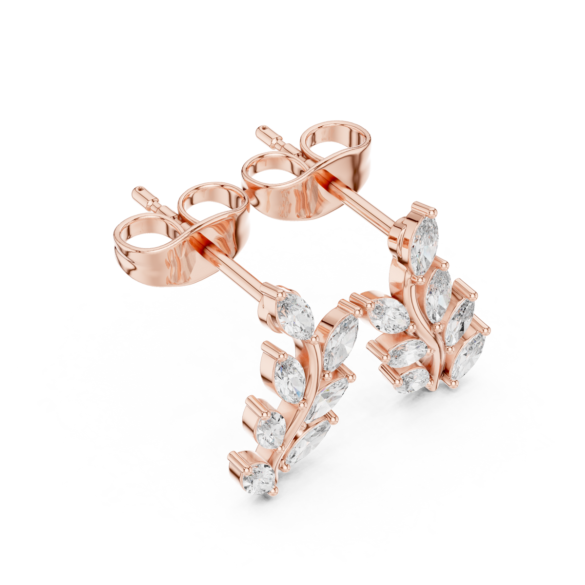 Elvaria Marquise Vine Diamond Studs