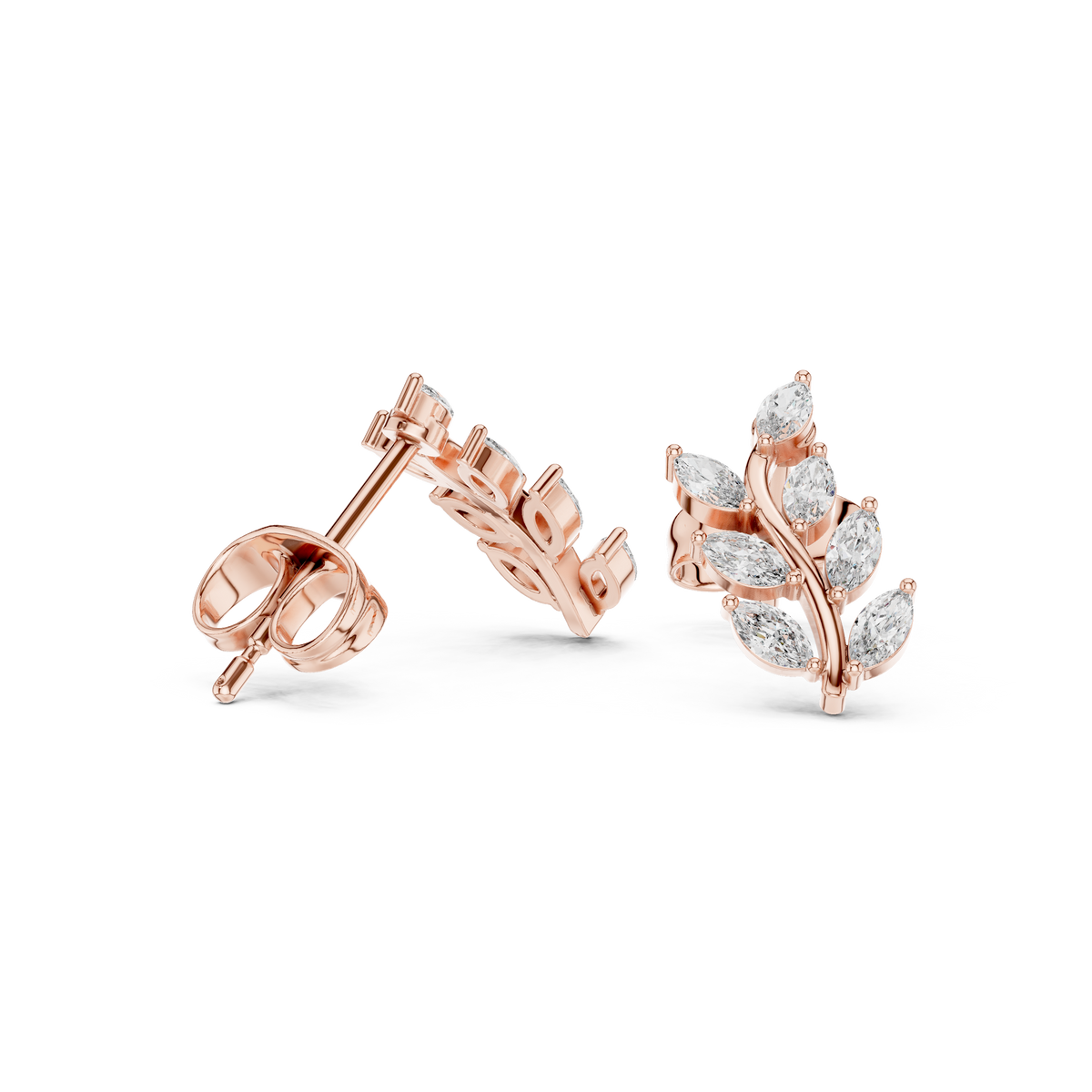 Elvaria Marquise Vine Diamond Studs