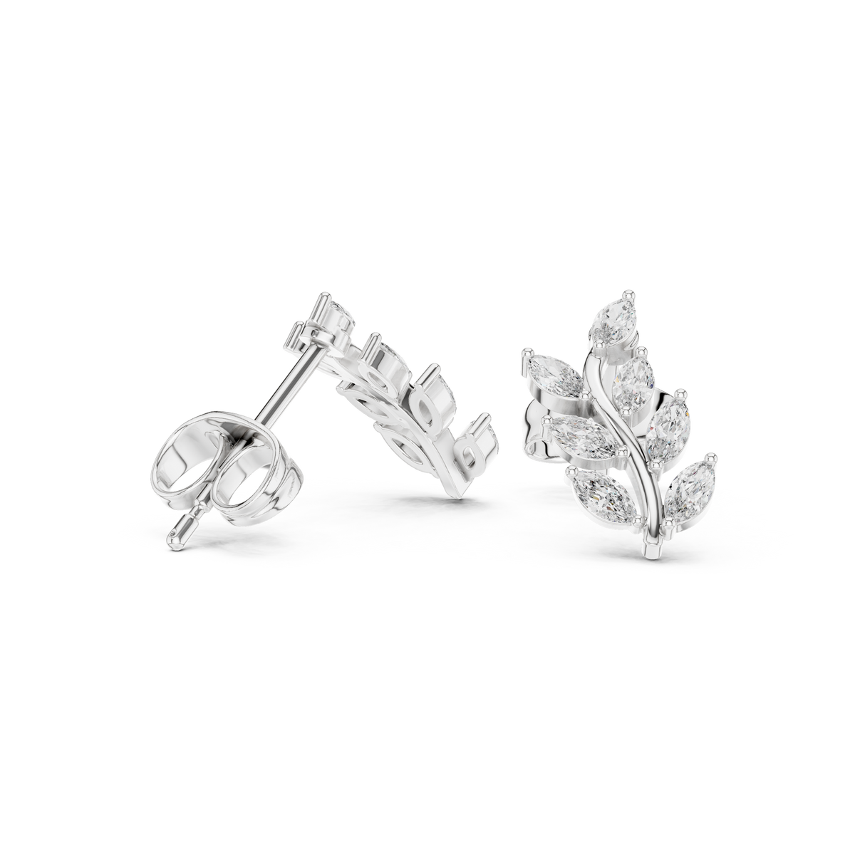 Elvaria Marquise Vine Diamond Studs