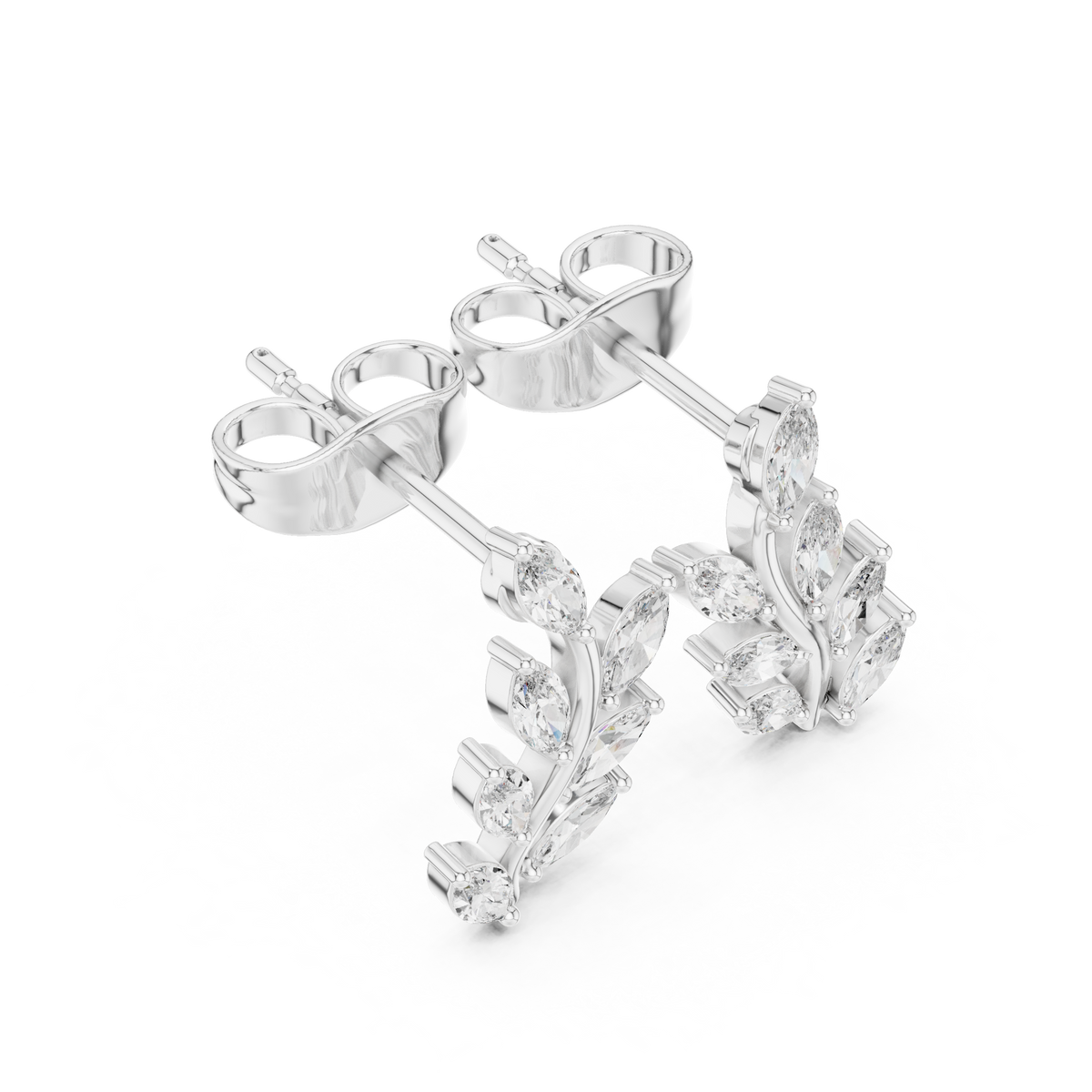 Elvaria Marquise Vine Diamond Studs