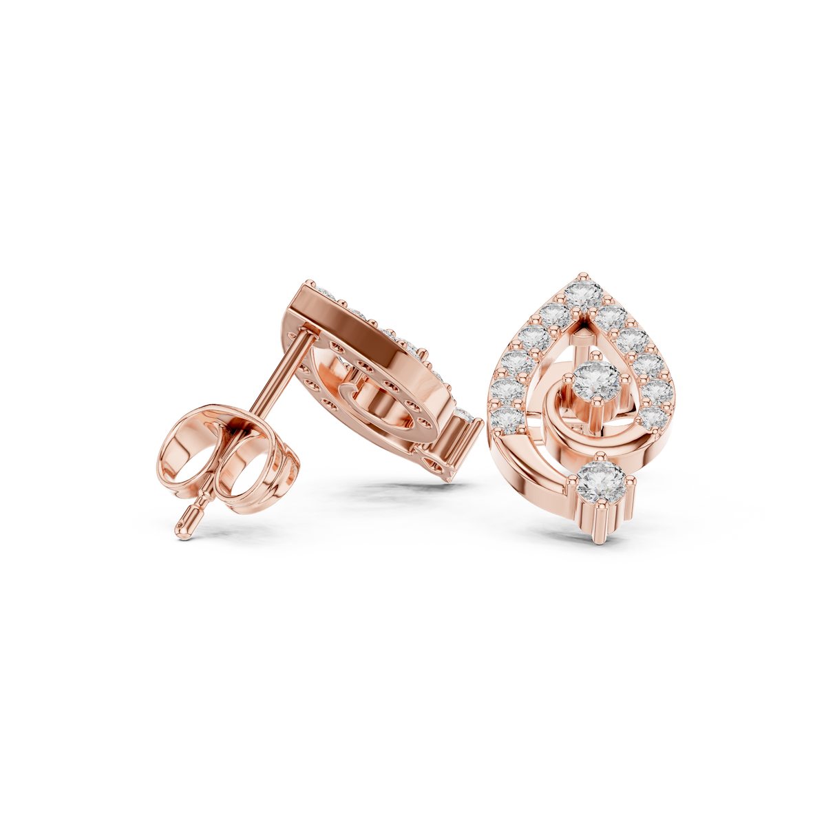 Avelyne Spiral Teardrop Studs