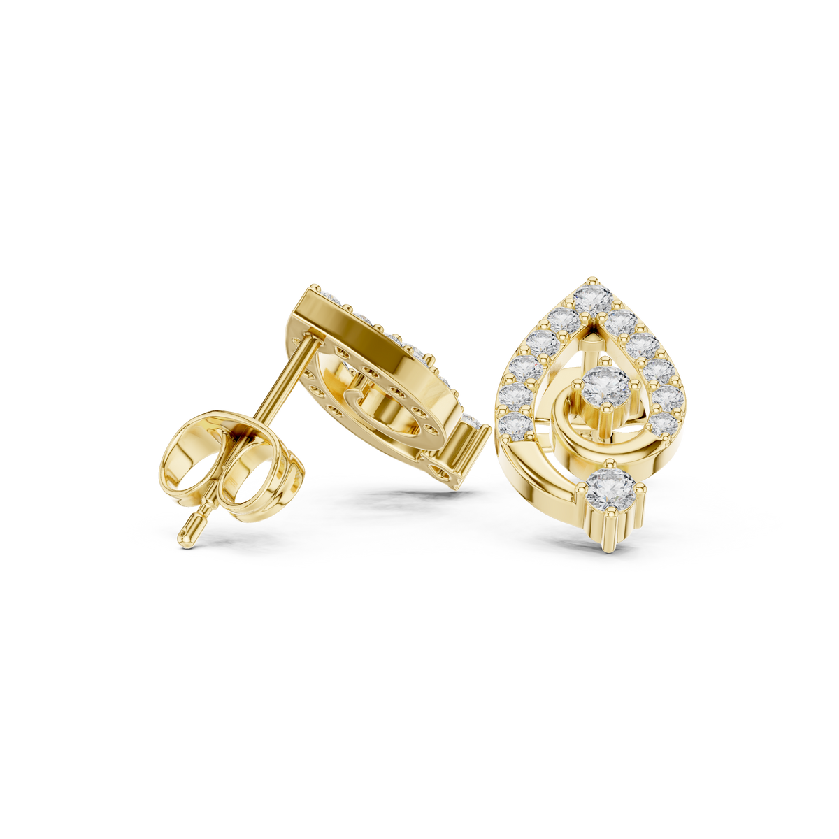 Avelyne Spiral Teardrop Studs